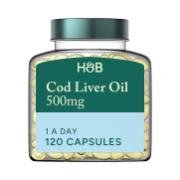 Holland & Barrett Pure Cod Liver Oil 500mg 120 Capsules